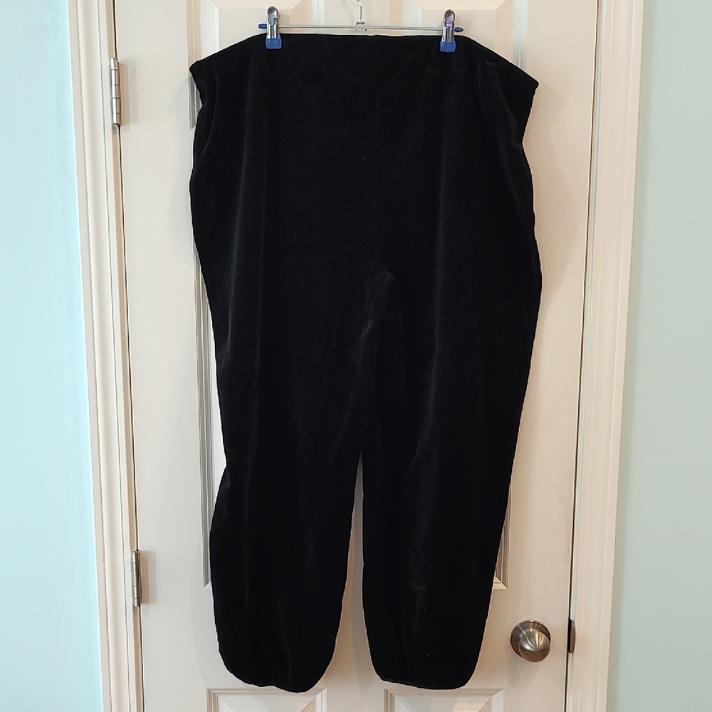 Gudrun Sjoden Velour Black Wide Leg Pants - Picture 2 of 3